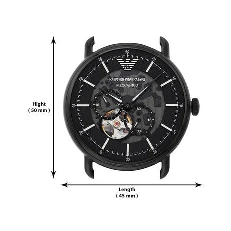 Emporio Armani Aviator Chronograph Black Dial Black Leather Strap Watch For Men - AR60028 - Image 6